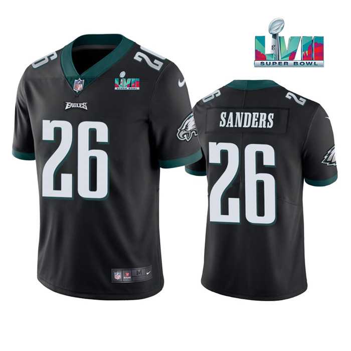 Men & Women & Youth Philadelphia Eagles #26 Miles Sanders Black Super Bowl LVII Patch Vapor Untouchable Limited Stitched Jersey->philadelphia eagles->NFL Jersey